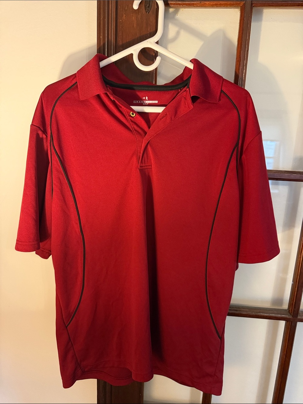 Grand Slam Red Polo with Black Piping